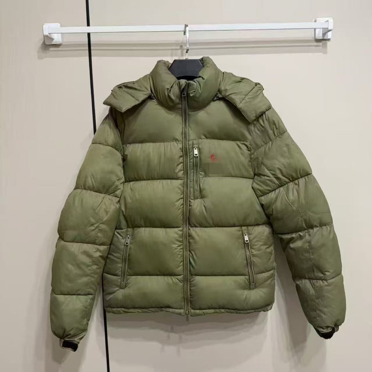 Cross-border correct version of the Ruff pony coat padded jacket thickened new men's and women's hooded windproof removable hat jacket