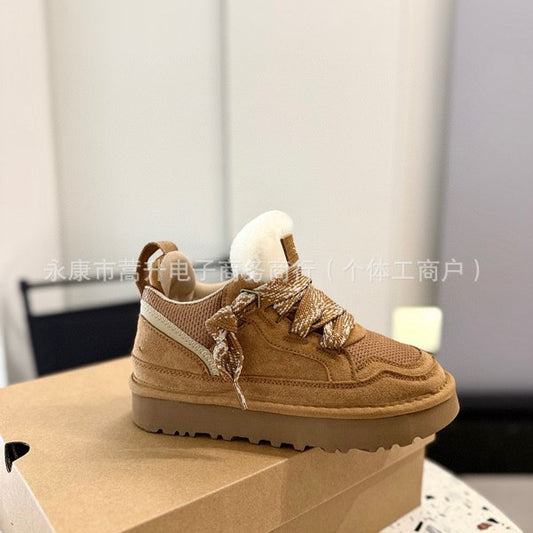 Cross-border e-commerce new Mel couple men's and women's snow boots, women's thick soles, fur integration, warmth, casual warmth, and thickening