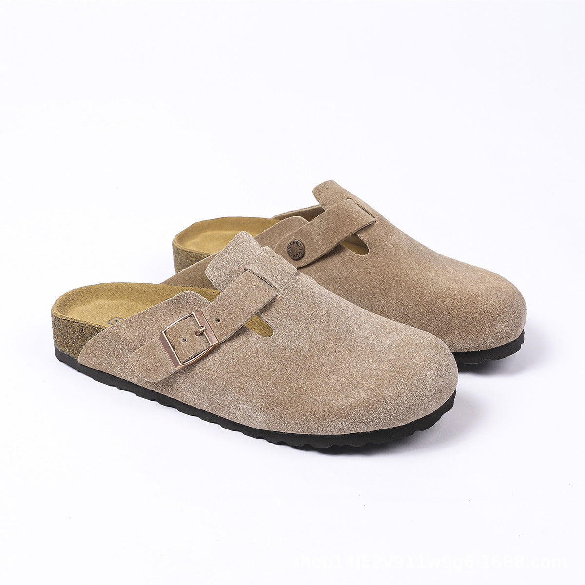 BK foreign trade spot full cowhide men's and women's wear semi-drag cork leather Birkenstock shoes toe Boken slippers Boston