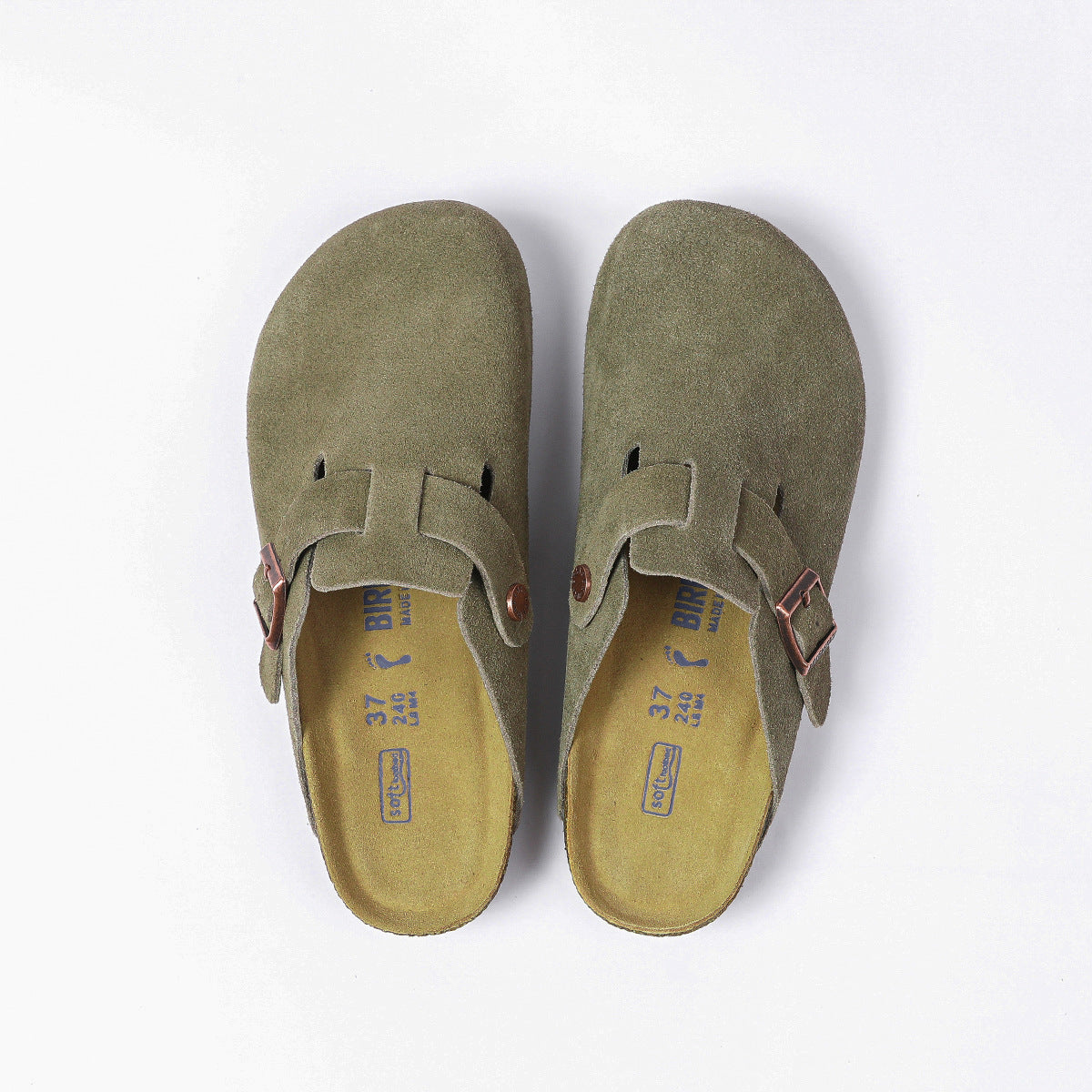 BK foreign trade spot full cowhide men's and women's wear semi-drag cork leather Birkenstock shoes toe Boken slippers Boston