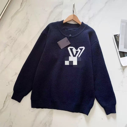 The correct version of L donkey knitted men's and women's crew neck sweater.25SS autumn and winter heavy industry meticulous production