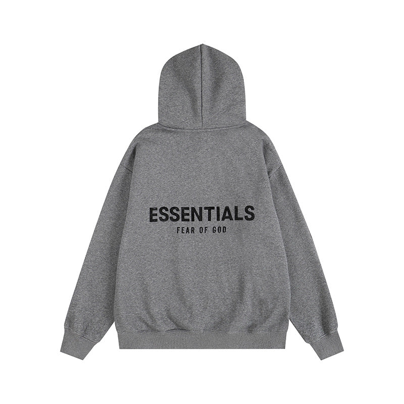2025 hooded sweatshirt black letter flocking FOG double-line ESSENTIALS trendy brand cross-border hot sale 1977