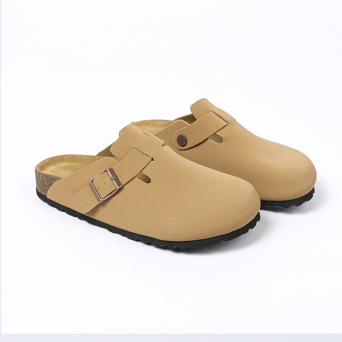 BK foreign trade spot full cowhide men's and women's wear semi-drag cork leather Birkenstock shoes toe Boken slippers Boston