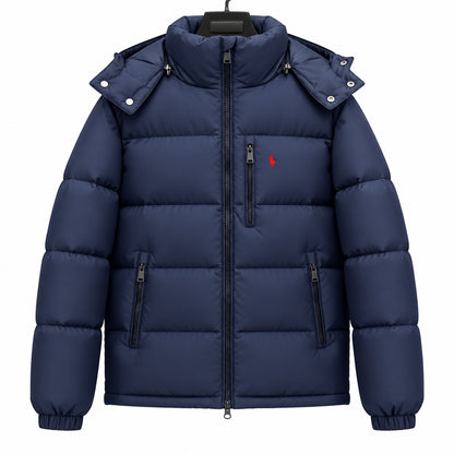 Cross-border correct version of the Ruff pony coat padded jacket thickened new men's and women's hooded windproof removable hat jacket