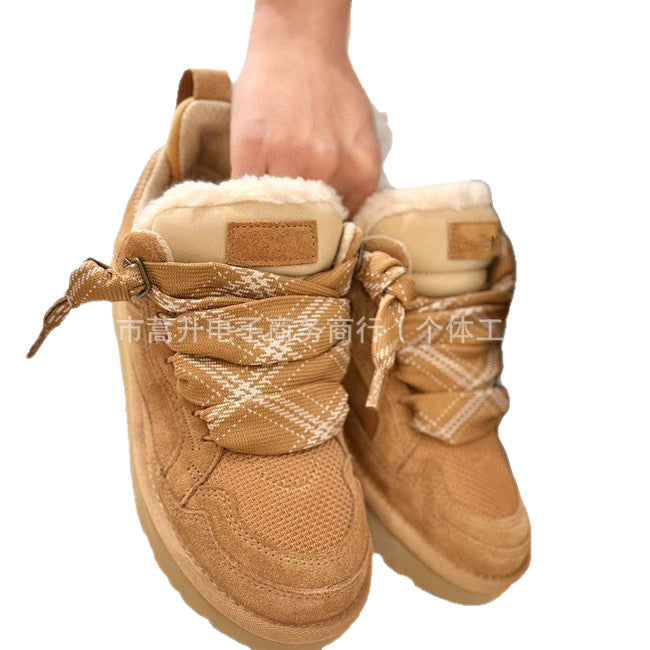 Cross-border e-commerce new Mel couple men's and women's snow boots, women's thick soles, fur integration, warmth, casual warmth, and thickening