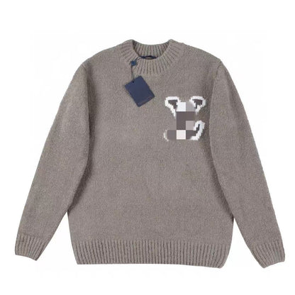 The correct version of L donkey knitted men's and women's crew neck sweater.25SS autumn and winter heavy industry meticulous production