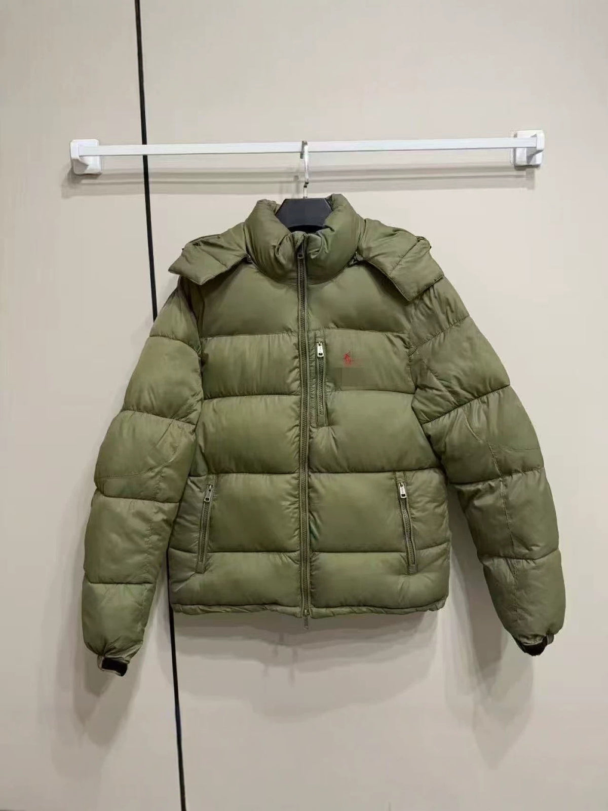 Cross-border correct version of the Ruff pony coat padded jacket thickened new men's and women's hooded windproof removable hat jacket