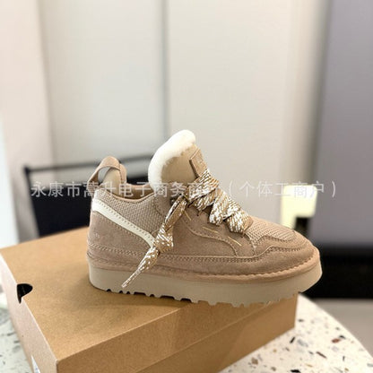 Cross-border e-commerce new Mel couple men's and women's snow boots, women's thick soles, fur integration, warmth, casual warmth, and thickening