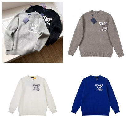 The correct version of L donkey knitted men's and women's crew neck sweater.25SS autumn and winter heavy industry meticulous production