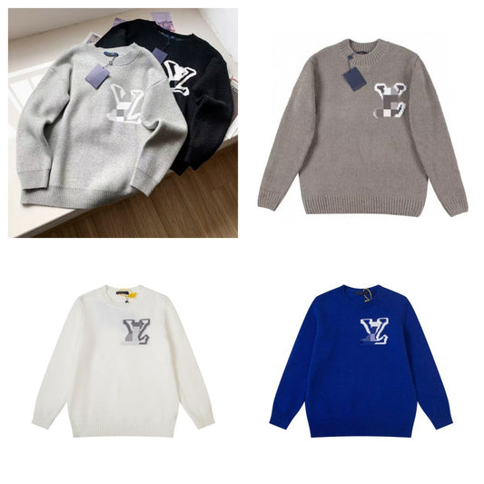 The correct version of L donkey knitted men's and women's crew neck sweater.25SS autumn and winter heavy industry meticulous production