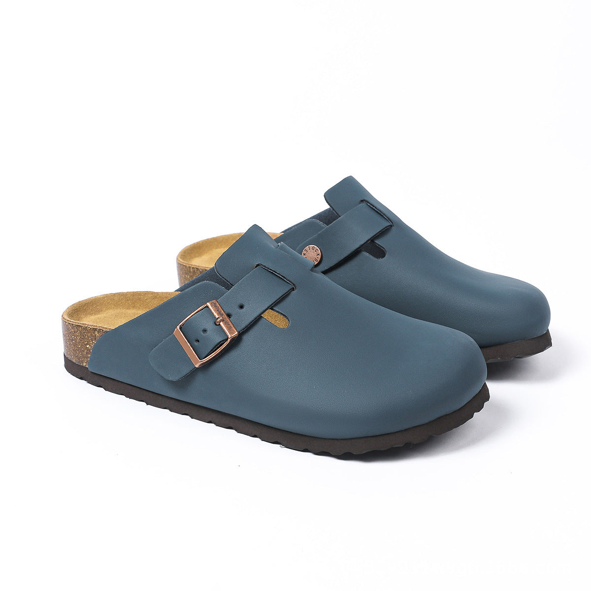 BK foreign trade spot full cowhide men's and women's wear semi-drag cork leather Birkenstock shoes toe Boken slippers Boston