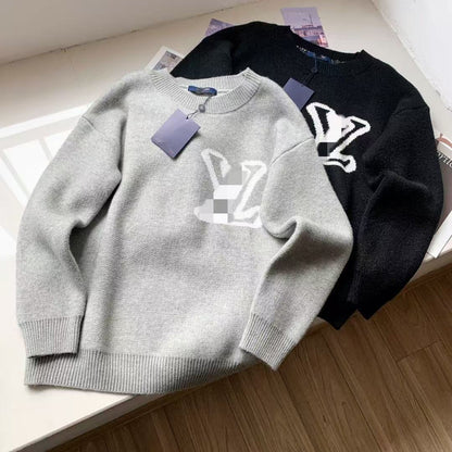 The correct version of L donkey knitted men's and women's crew neck sweater.25SS autumn and winter heavy industry meticulous production