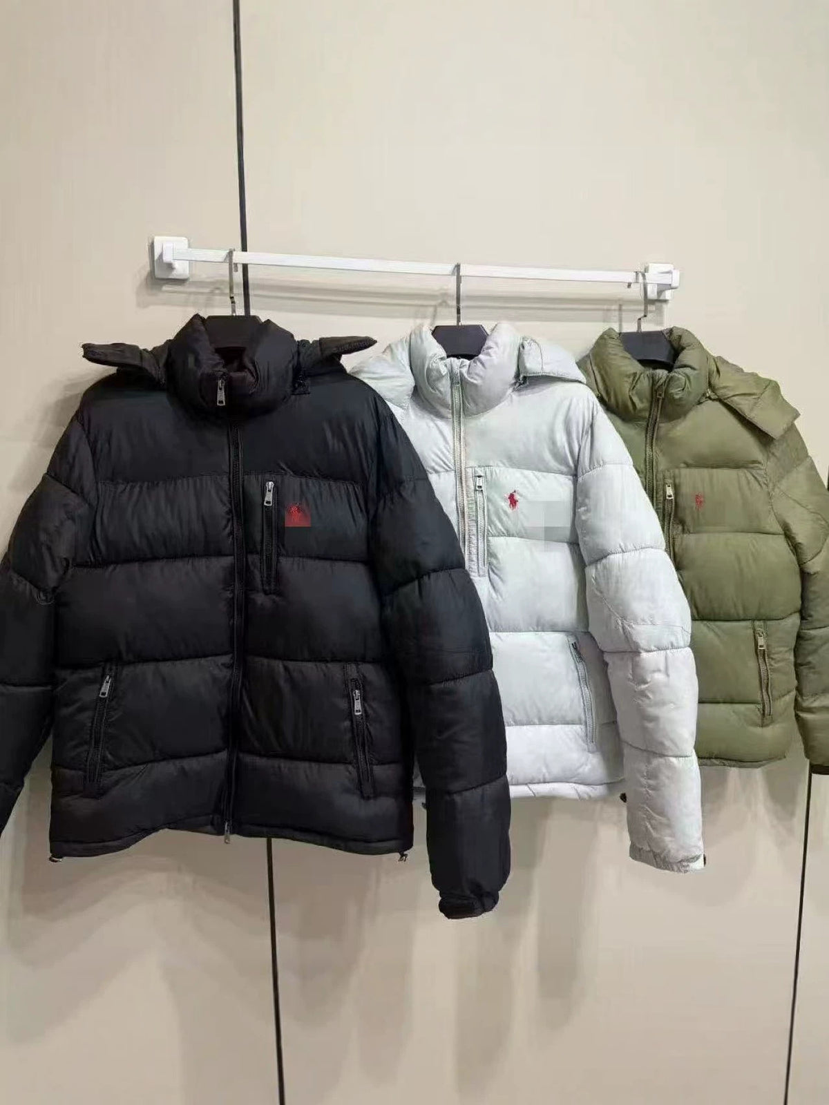 Cross-border correct version of the Ruff pony coat padded jacket thickened new men's and women's hooded windproof removable hat jacket