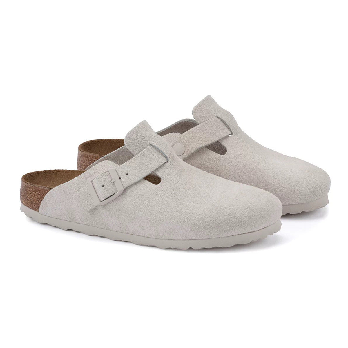 BK foreign trade spot full cowhide men's and women's wear semi-drag cork leather Birkenstock shoes toe Boken slippers Boston