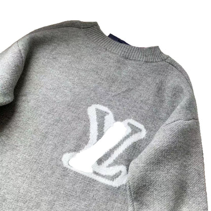 The correct version of L donkey knitted men's and women's crew neck sweater.25SS autumn and winter heavy industry meticulous production