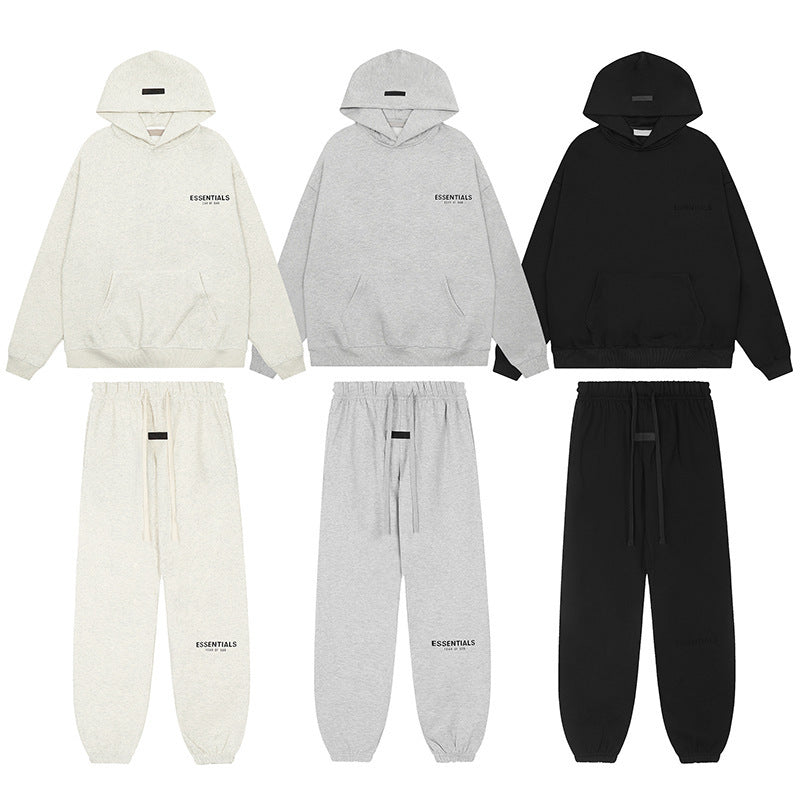 2025 hooded sweatshirt black letter flocking FOG double-line ESSENTIALS trendy brand cross-border hot sale 1977