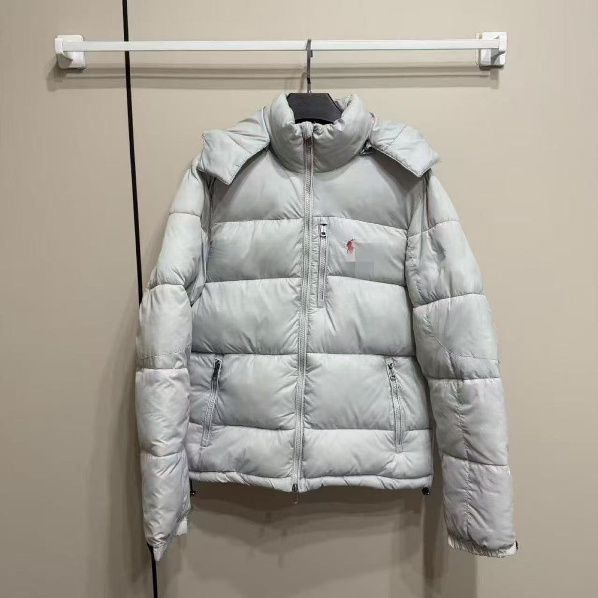 Cross-border correct version of the Ruff pony coat padded jacket thickened new men's and women's hooded windproof removable hat jacket