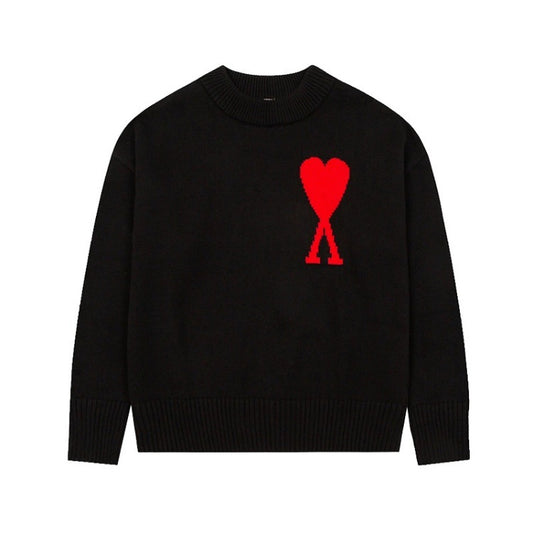 ami knit sweater crew neck heart-shaped trendy brand women's couple loose sweater top long-sleeve 2026 new cross-border arrival